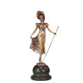 Female Art Collection Bronze Sculpture Scepter Lady Decor Brass Statue TPE-691